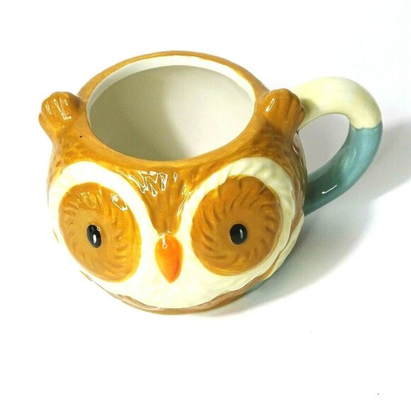 Earthenware Other - Earthenware 3D Owl Mug Cup Coffee Tea Hot Cocoa Brown Tan 3 inch Tall